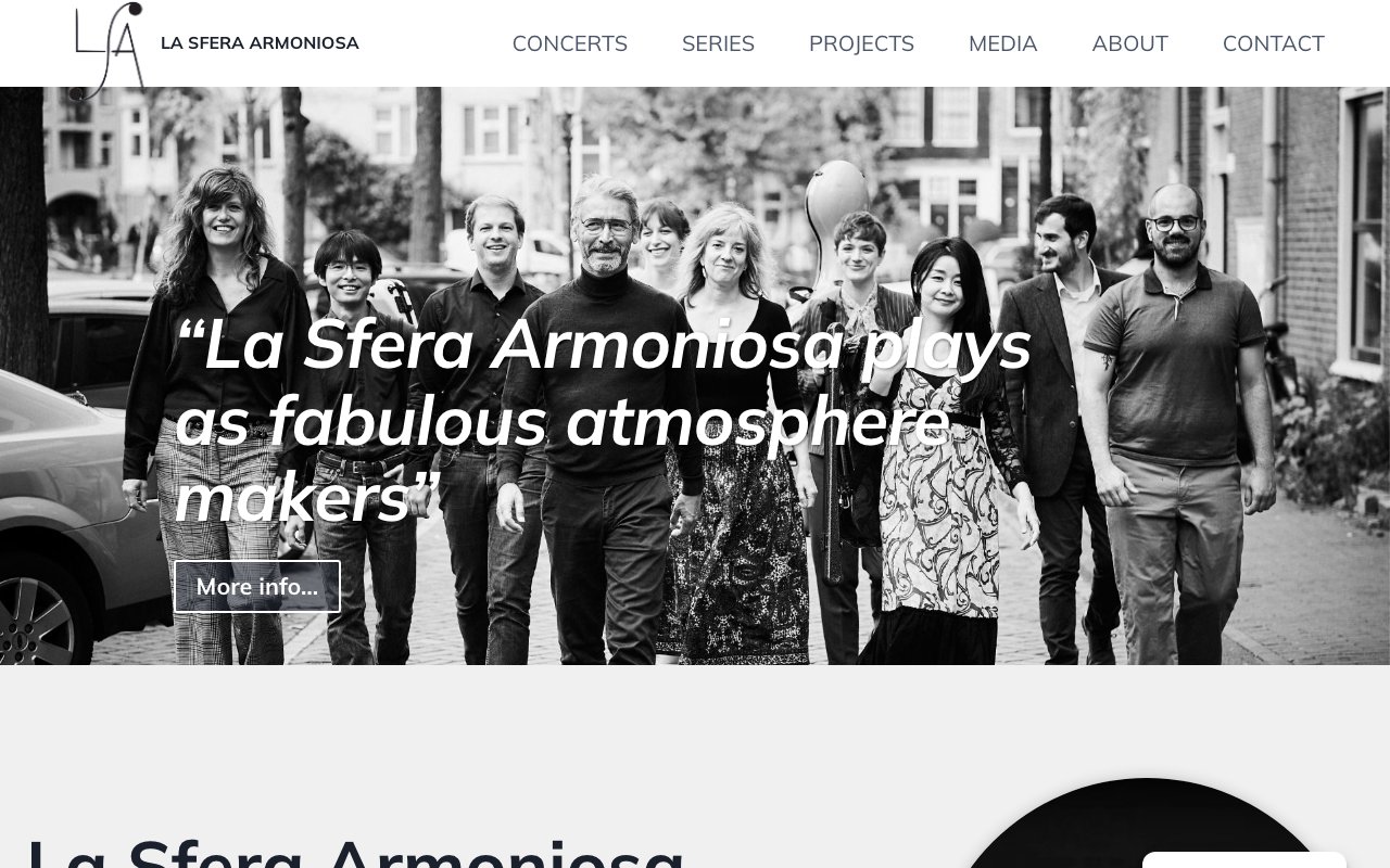 Screenshot van de website La Sfera Armoniosa (lasferaarmoniosa.com)