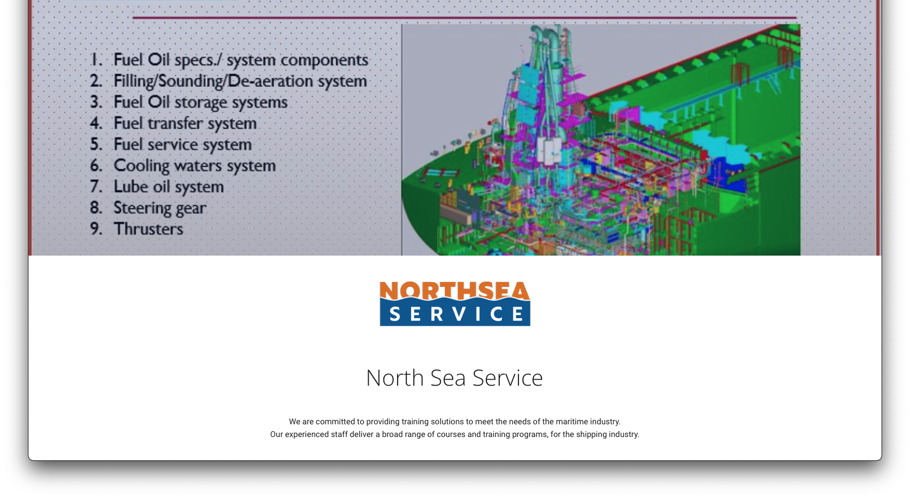 screenshot van de website van North Sea Service