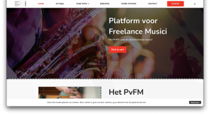 screenshot van de website van het Platform voor Freelance Musici