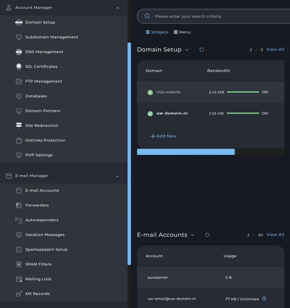 DirectAdmin Screenshot